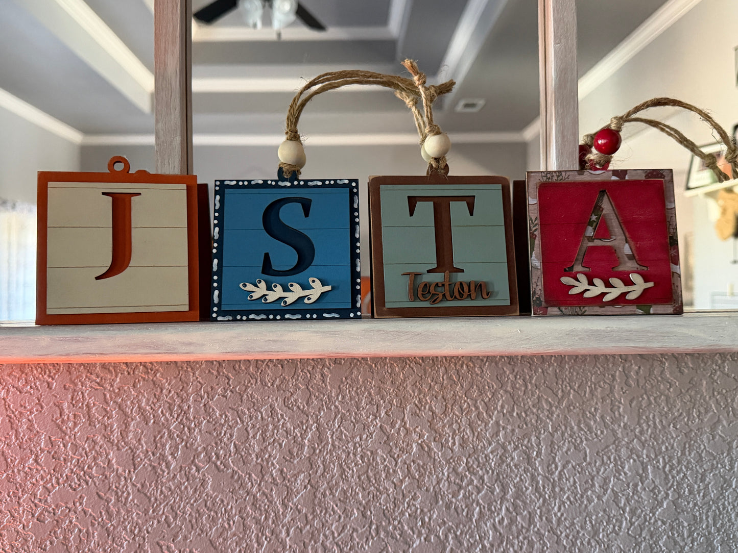 Personalized Initial Christmas Ornaments - set of 4
