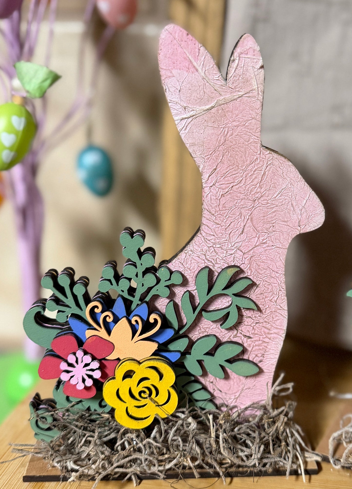 Spring Floral Bunny Trio