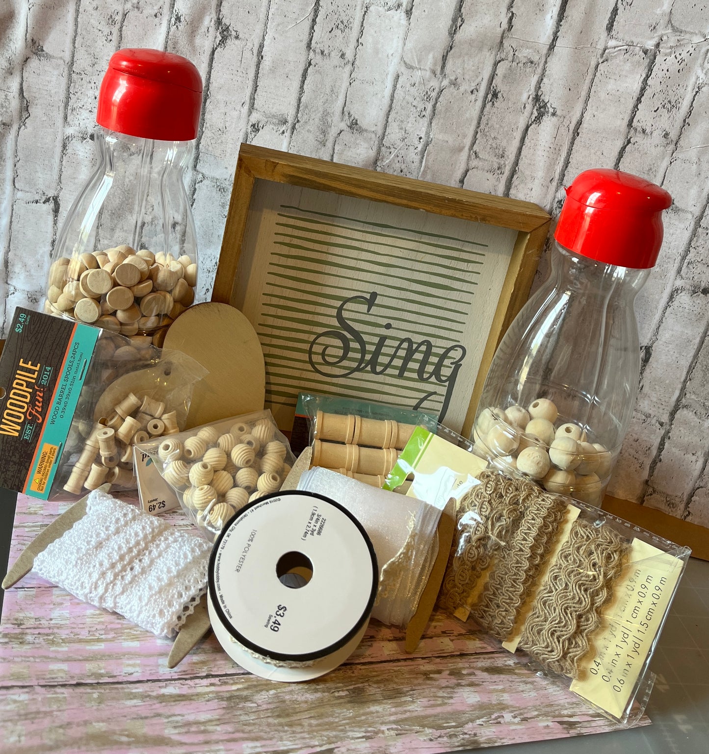 Rustic Heart Beaded Garland Shadow Box