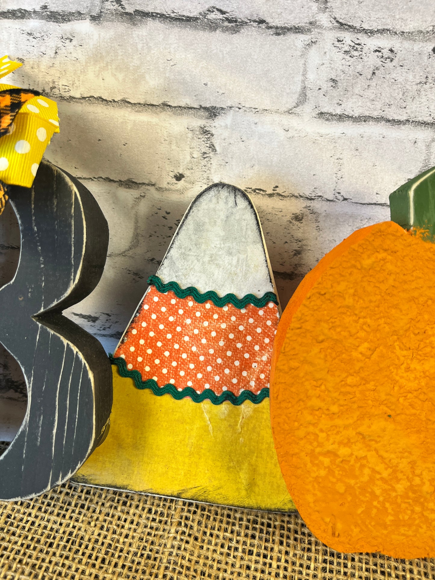 Candy Corn and Pumpkin BOO Shelf Sitter
