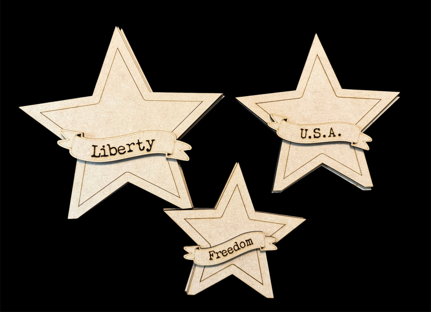 3 Farmhouse Patriotic Stars