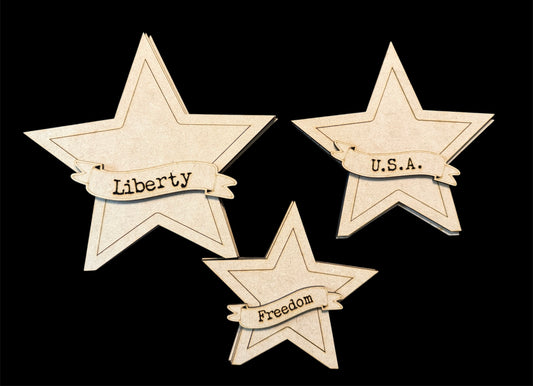 3 Farmhouse Patriotic Stars