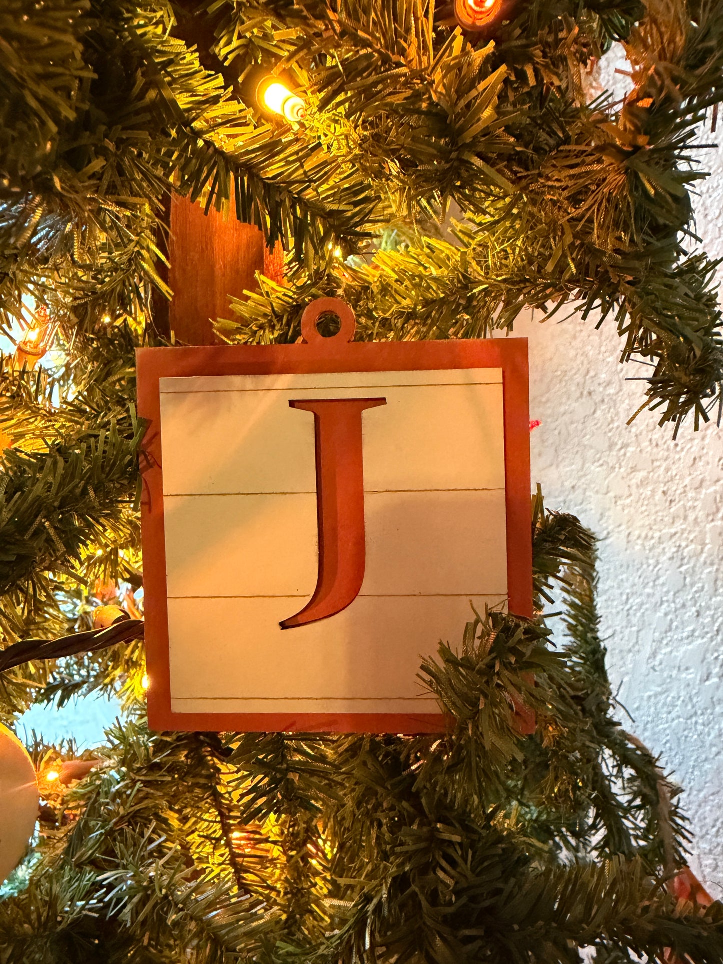 Personalized Initial Christmas Ornaments -  set of 4