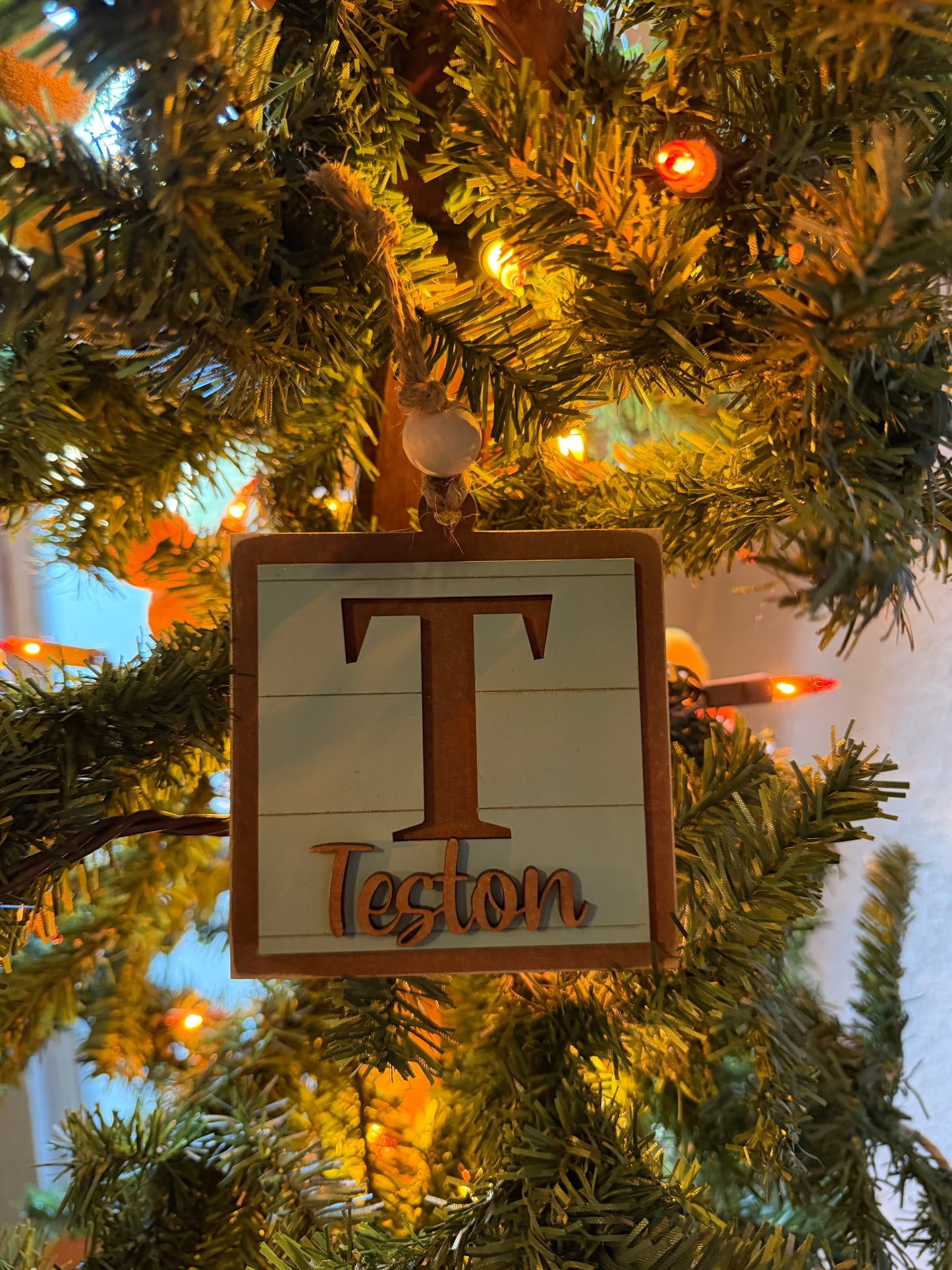 Personalized Initial Christmas Ornaments -  set of 4