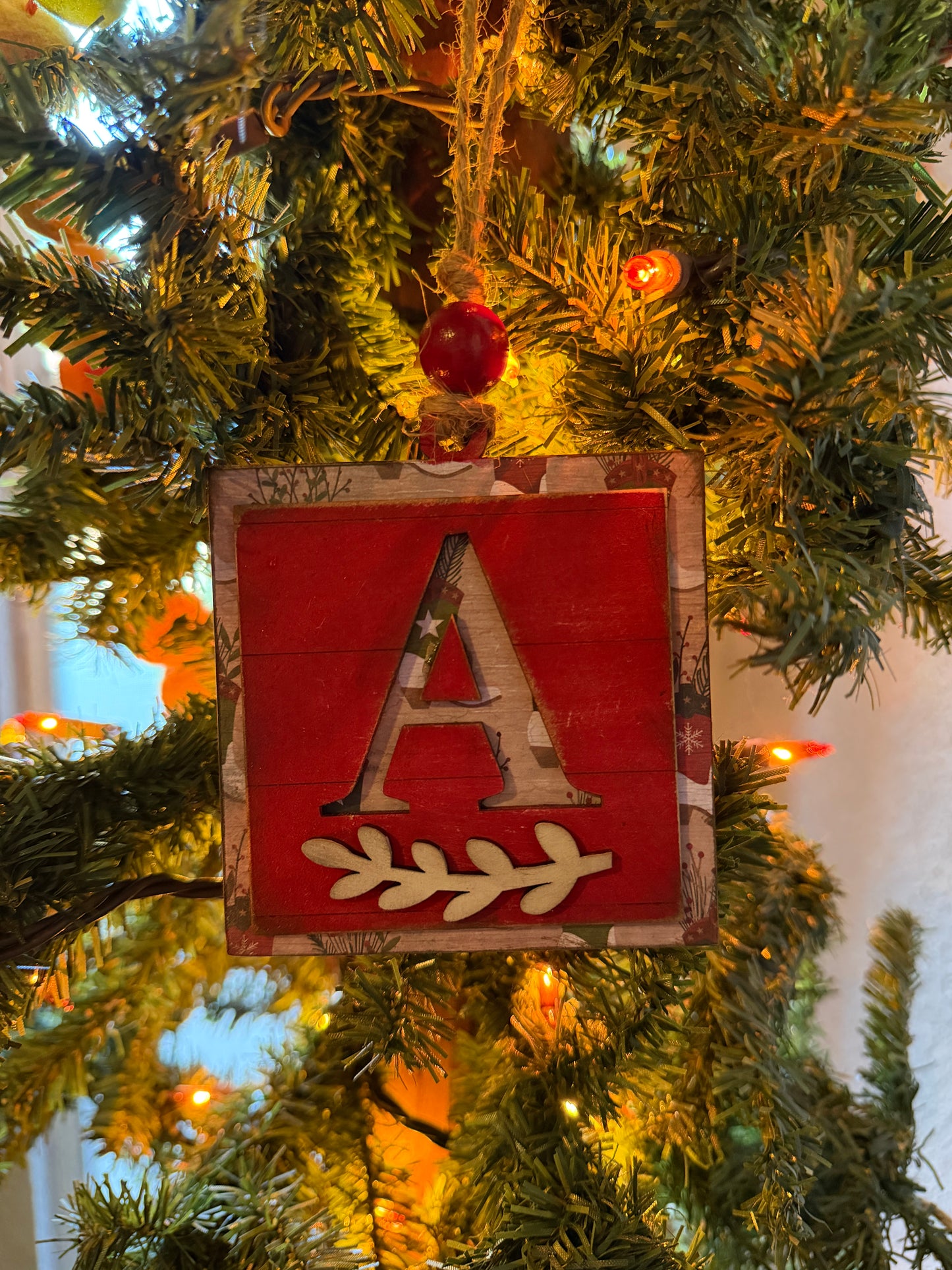 Personalized Initial Christmas Ornaments -  set of 4