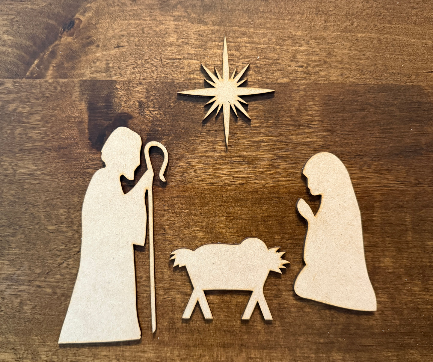 2 x 4 Rustic Wooden Nativity Set DIY Kit