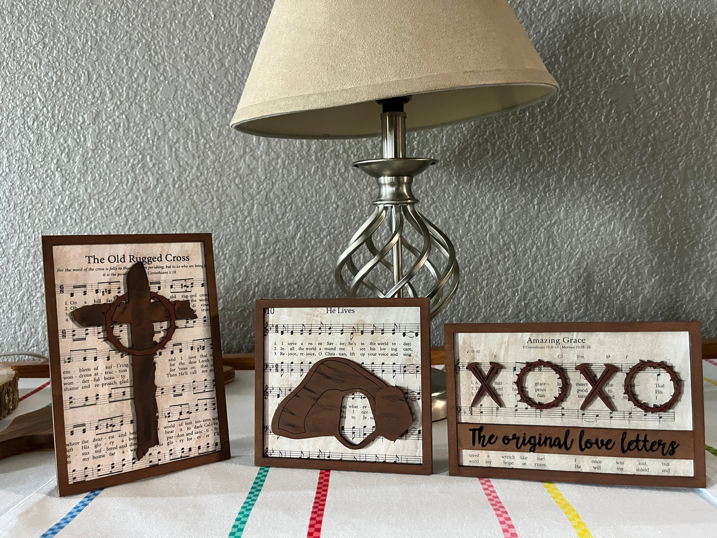 Easter Trio - Rustic Hymn-Inspired Wooden Easter Decor
