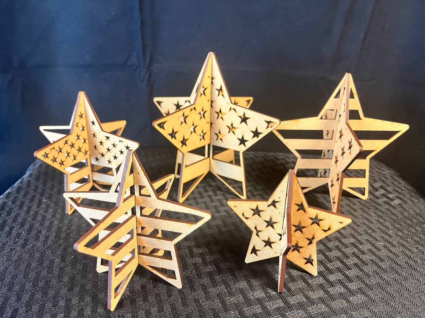3 D Patriotic Stars DIY Kit Set of 5
