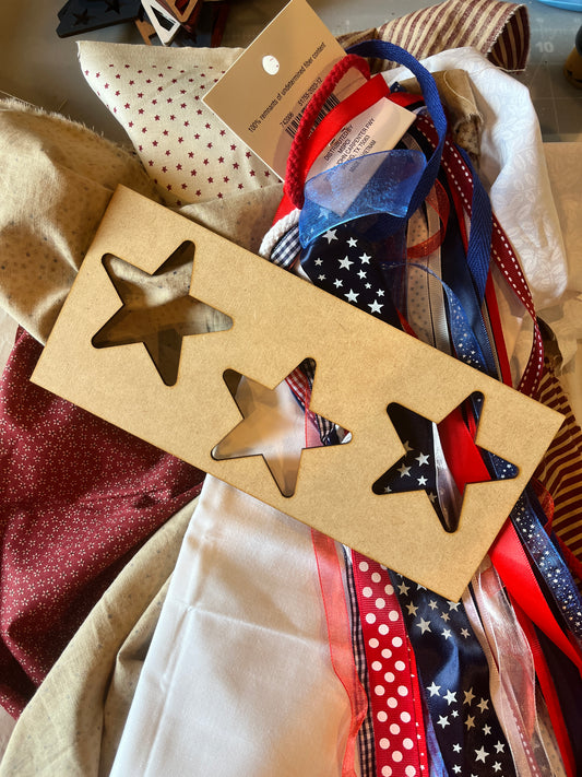 Patriotic Fabric Star Wall Hanging – DIY Kit