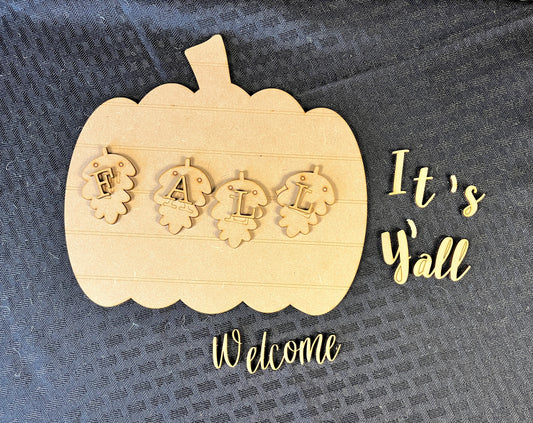 Fall Pumpkin Welcome Reversible Sign DIY Kit