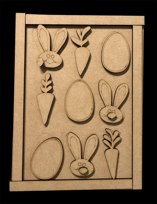 Easter - Egg, Bunny, Carrot Sign