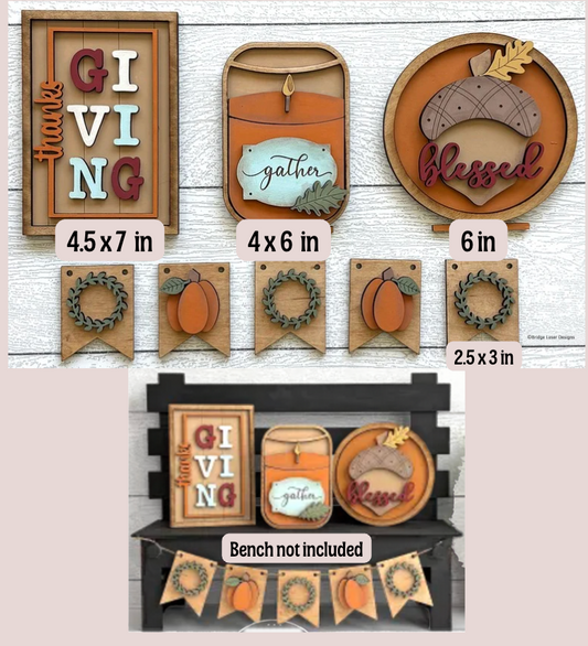 Thankful Fall Tiered Tray Set 🍂