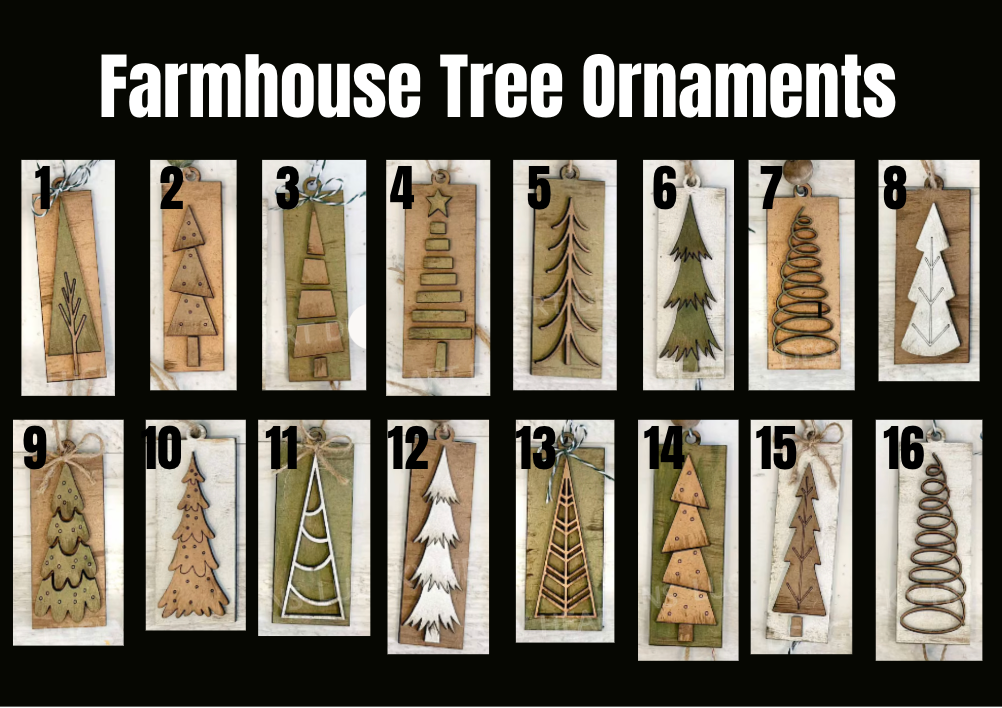 Farmhouse Christmas Tree Ornaments